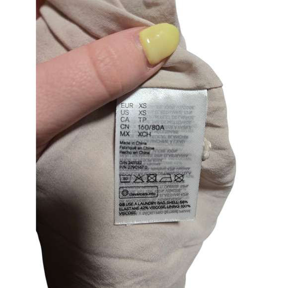 H&M cream sheer polkadot flowy dress with lining, size xs - Picture 5 of 5